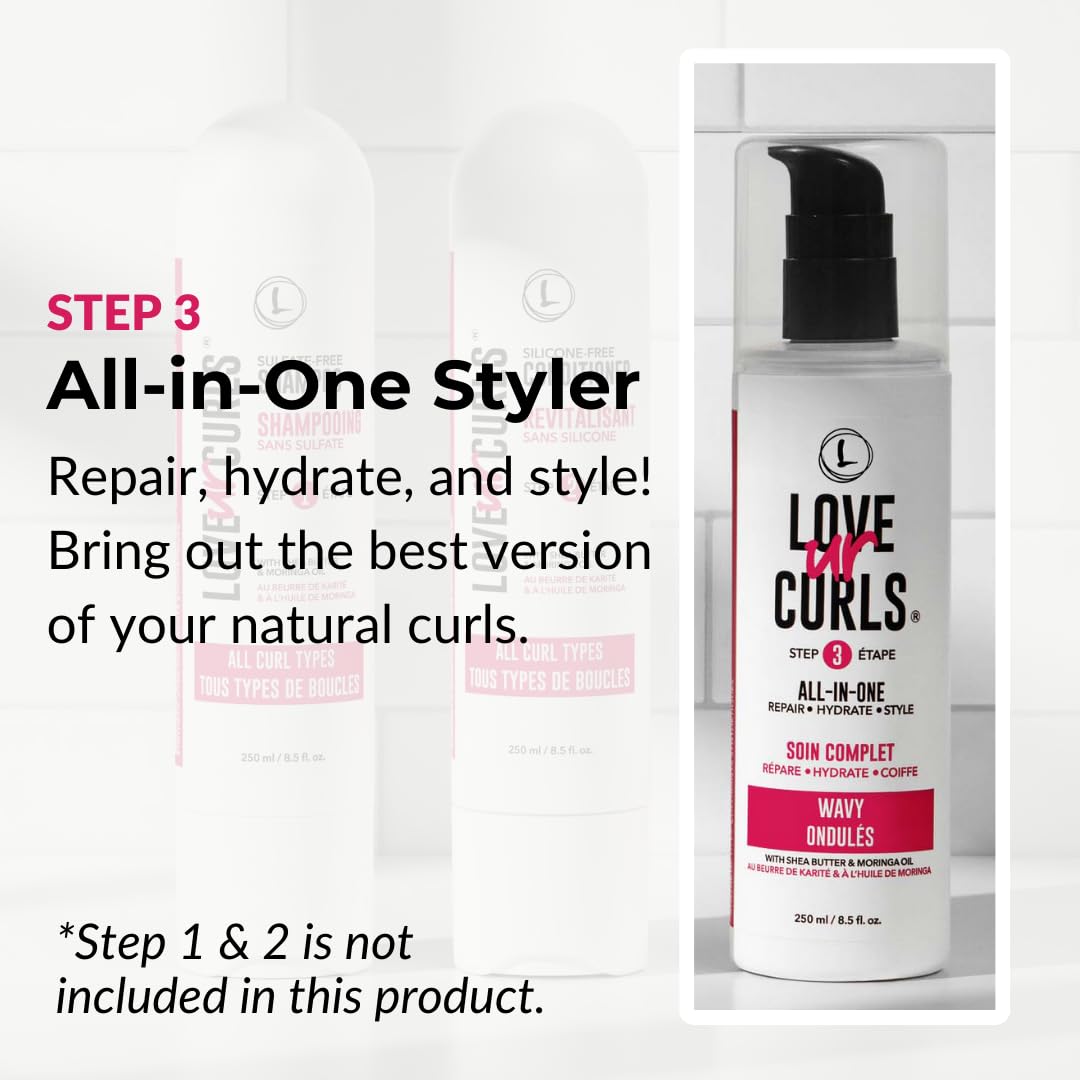Love Ur Curls pump and cap detail highlighting easy dispensing benefit