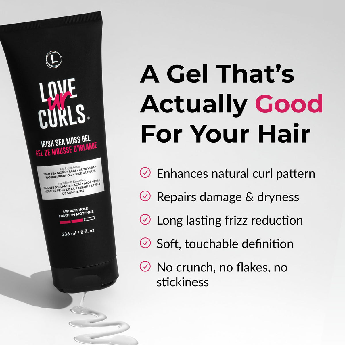 Love Ur Curls close-up gel texture highlighting smooth slip and hydration