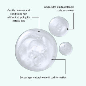 Love Ur Curls foam texture on hand showing gentle lather for sensitive scalps