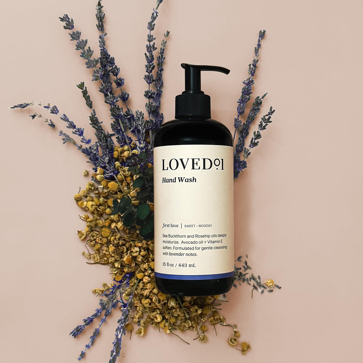 Loved01 hand wash lather on palm showing effective cleansing with soft foam