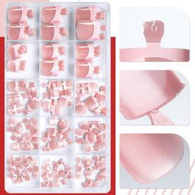 LoveOurHome close-up of berry pink French tip detail for natural-looking pedicure