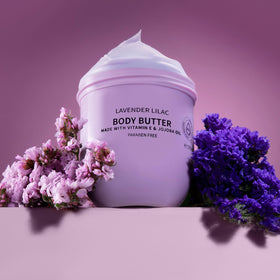 LOVERY body butter being applied to hands, demonstrates quick absorption benefit