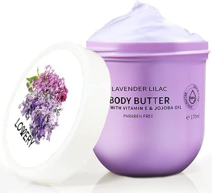 LOVERY front jar showing lavender-lilac label and size, appeals to gift buyers