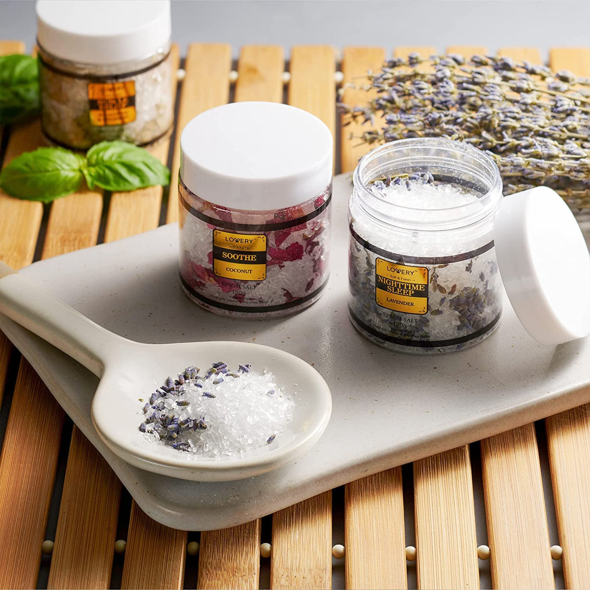 Lovery variety jars lined up highlighting scent selection and gifting versatility