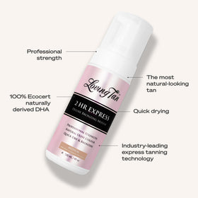 Rinsing the Loving Tan colour guide after two hours to reveal developing tan