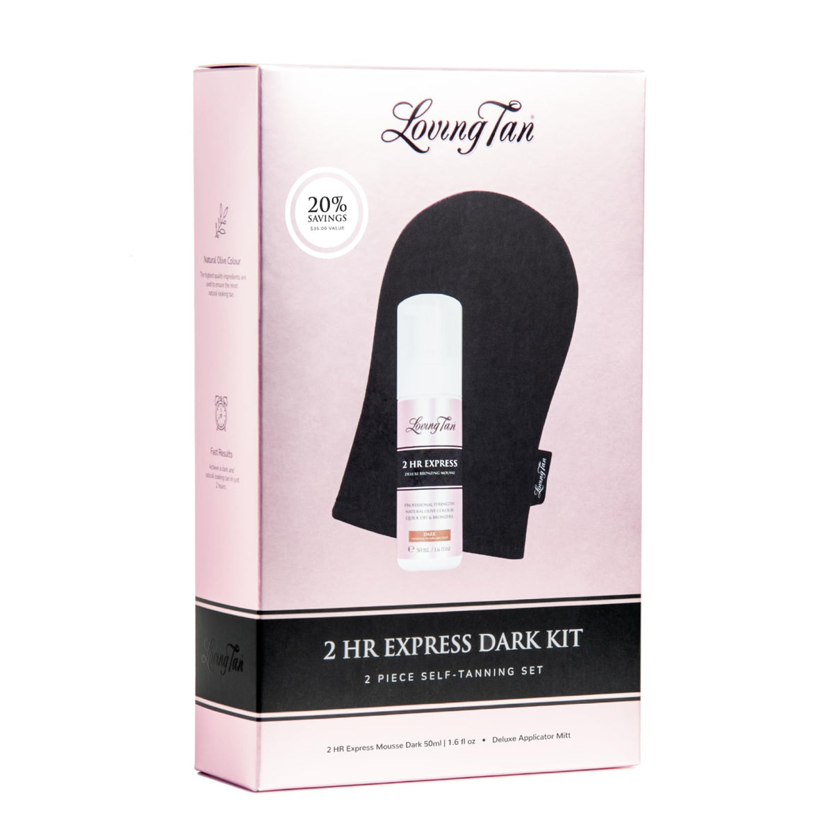 Loving Tan travel kit beside passport showing travel-friendly convenience