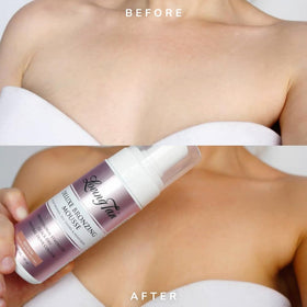 Loving Tan bottle back label displaying ingredients and clear usage instructions