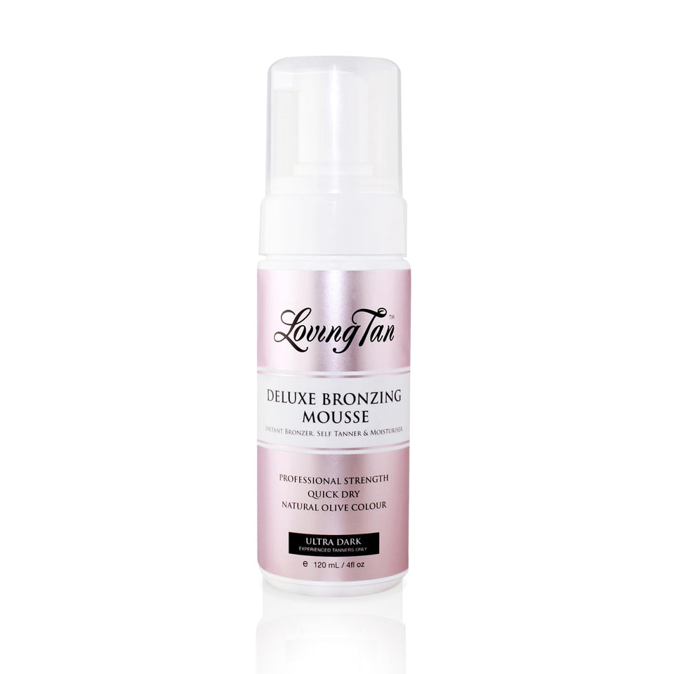 Loving Tan front packaging showing Ultra Dark bottle and benefit of deep bronzing