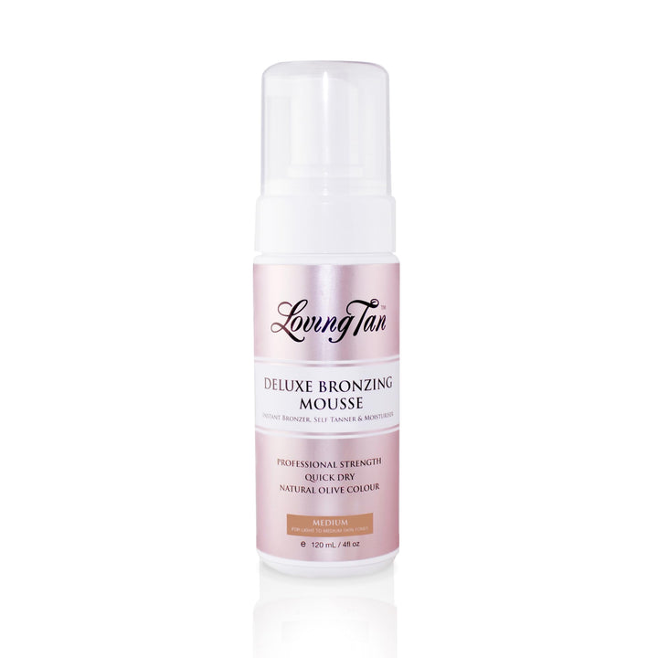 Loving Tan bottle front packaging showing medium shade and benefits