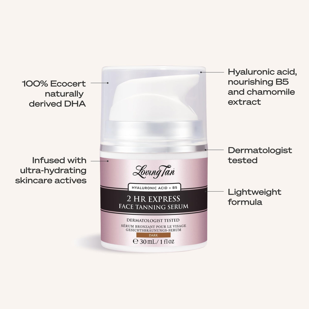 Before and after cheek comparison using Loving Tan showing natural-looking glow