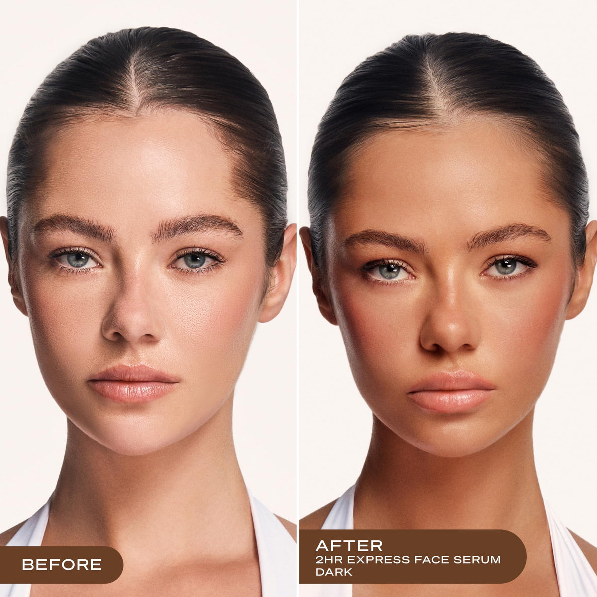 Loving Tan tinted guide on skin during application for precise, streak-free tanning