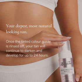 Loving Tan guide color on skin closeup showing visible application control
