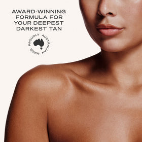 Loving Tan label detail showing ingredient callouts and naturally derived DHA benefits