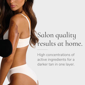 Loving Tan lifestyle shot of bronzed skin ready for beach with natural finish