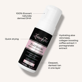 Close-up of the Loving Tan colour guide on skin, helps even application accuracy