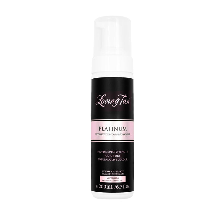 Loving Tan bottle front packaging showing product and size benefit