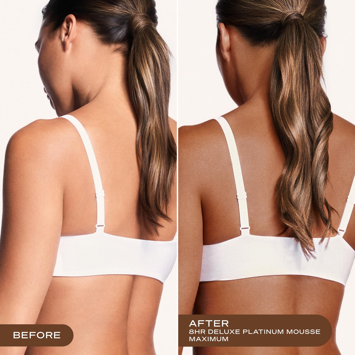 Loving Tan mousse being pumped, shows lightweight foam texture and quick dry benefit