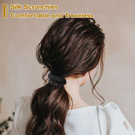 LOVUITEN scrunchie worn while sleeping showing gentle protection and less tangling