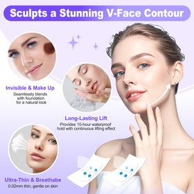 Loxbcin application on jawline illustrating immediate contouring