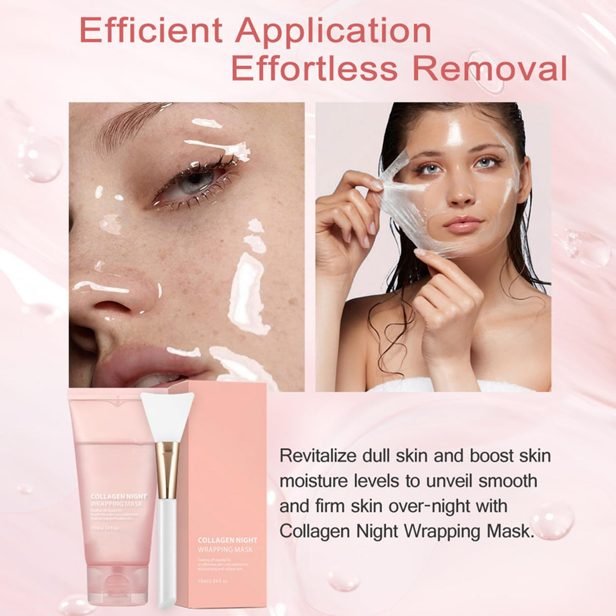 LOYOTICE brush applying mask on cheek demonstrating even coverage benefit