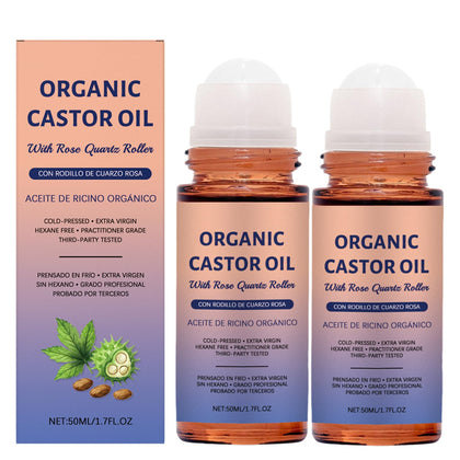 LOYOTICE front packaging showing two roll-on bottles and rose quartz roller for portable hydration