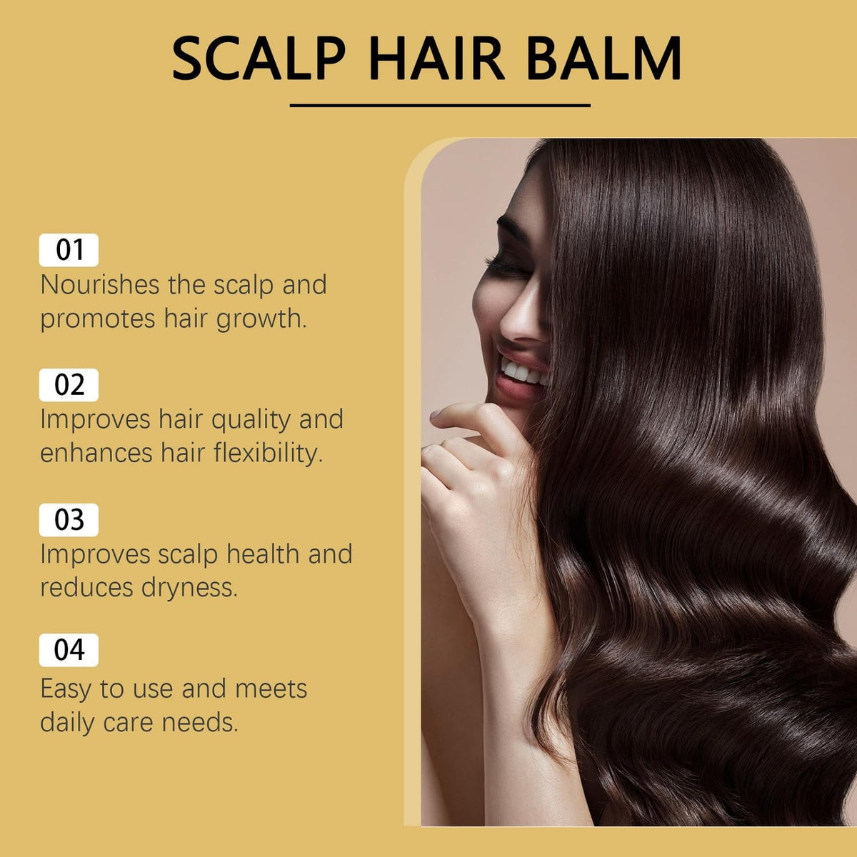 LOYOTICE applied to hair lengths close-up, adds shine and reduces frizz
