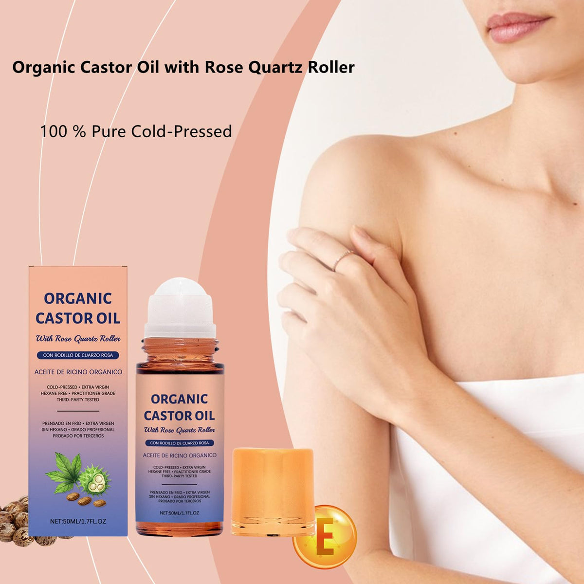 LOYOTICE rose quartz roller close-up demonstrating smooth stone for gentle massage and absorption