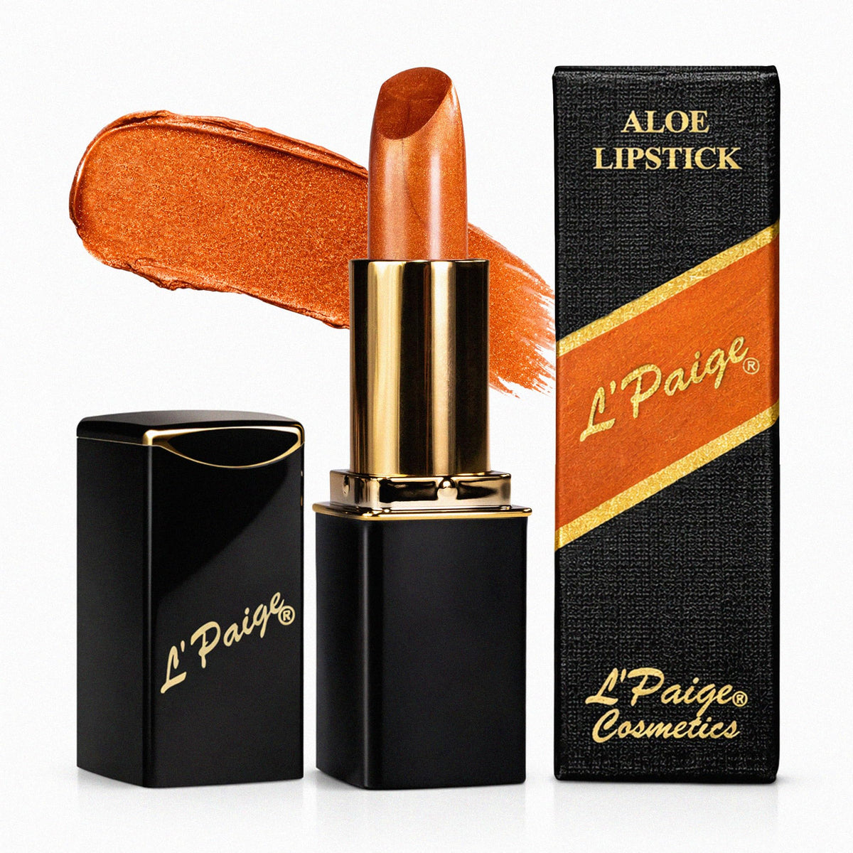 L'Paige front packaging showing burnt copper tube and shade benefit