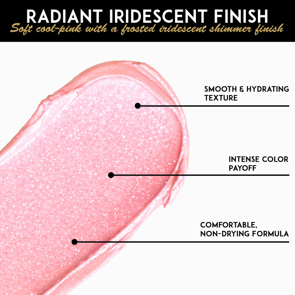 L'Paige L44 lipstick tip detail showing precise application and creamy glide