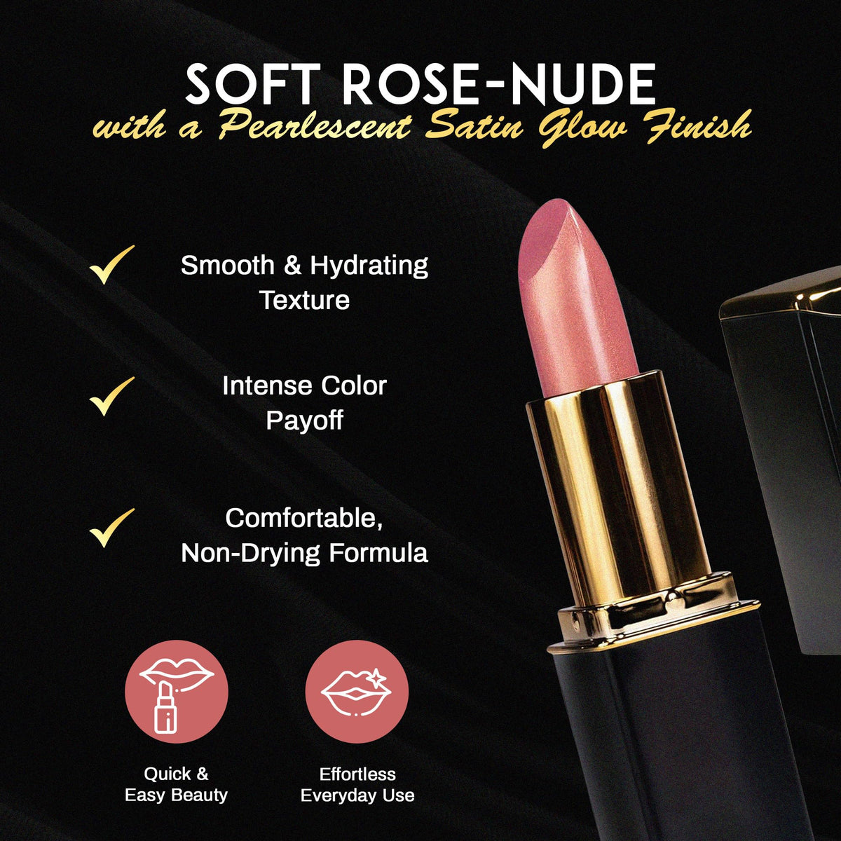 L'Paige lipstick placed by aloe leaf to show moisturizing aloe benefit