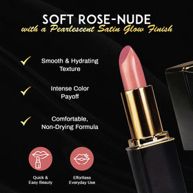 L'Paige lipstick placed by aloe leaf to show moisturizing aloe benefit