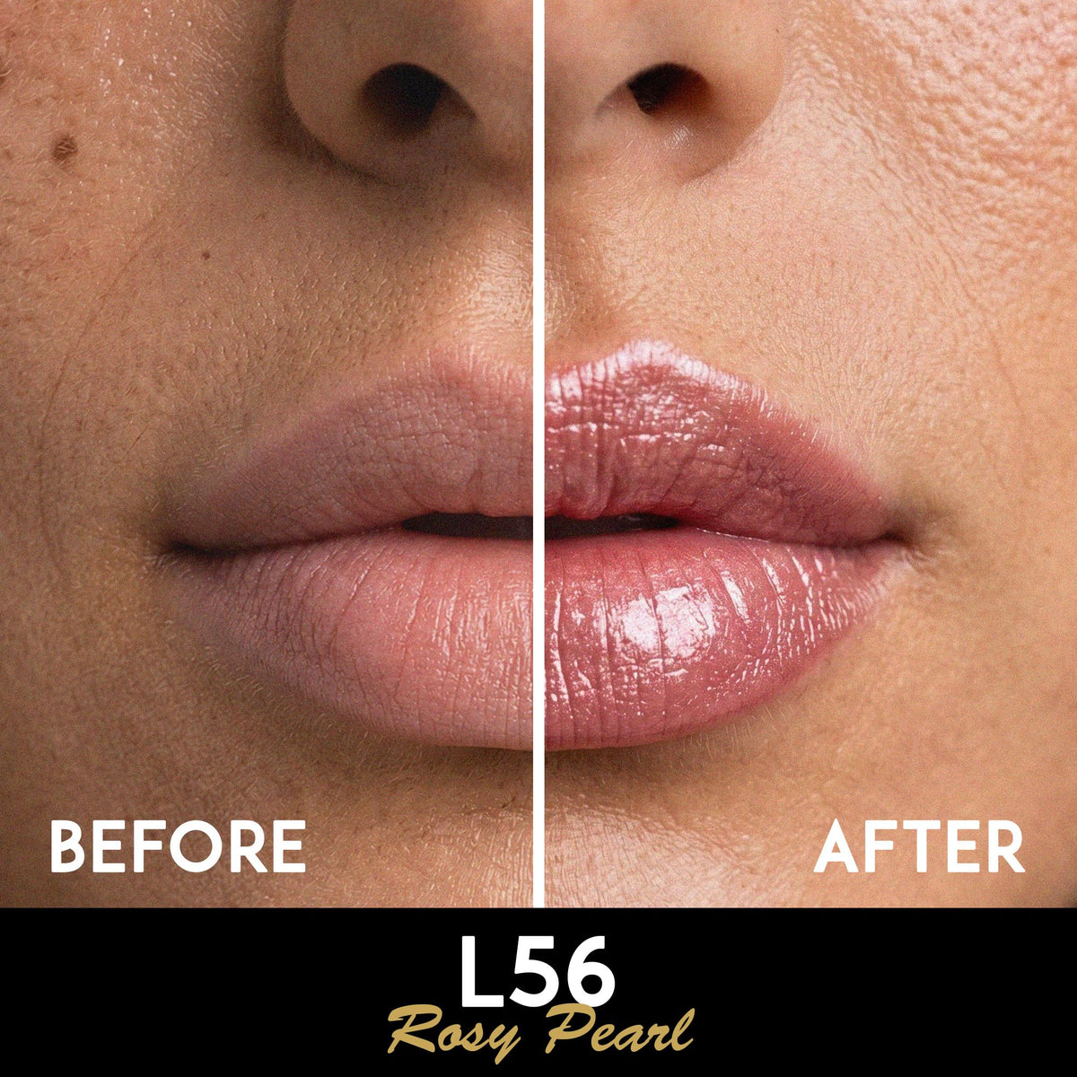 L'Paige lipstick bullet close-up revealing soft pearl shimmer and creamy texture benefits smooth glide
