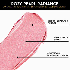 L'Paige on model in evening light showing luminous pearl sheen for polished looks benefits