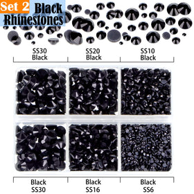 LPBeads black glass rhinestones texture close-up providing bold contrast and dramatic finishes