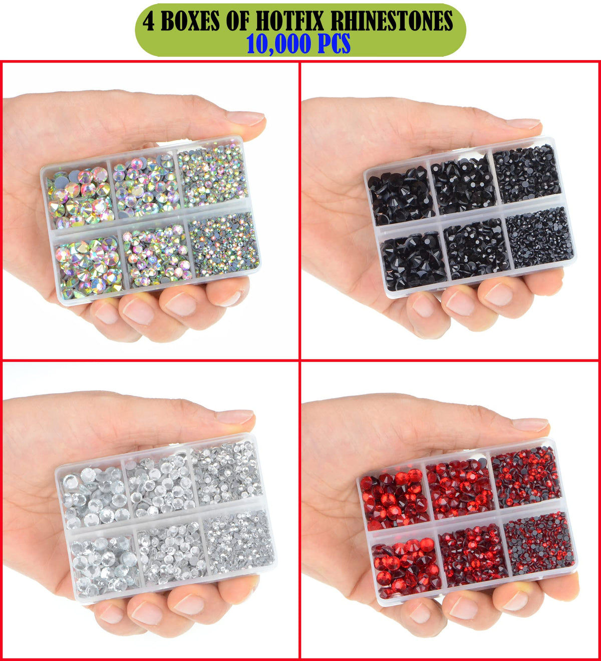 LPBeads close-up of mixed sizes showing faceted cuts and sparkle for precise design work