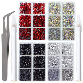 LPBeads front packaging of 10000pcs rhinestone kit showing trays and tools for easy project starts
