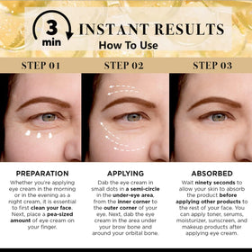 LPH LAB fingertip applying thin layer under eye to visibly reduce puffiness fast