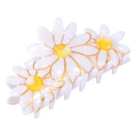 LSVOZ flower clip front view showing floral shape and glossy finish benefit hold
