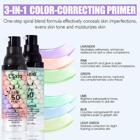 LSxia primer applied to cheek demonstrating pore blurring and smooth base