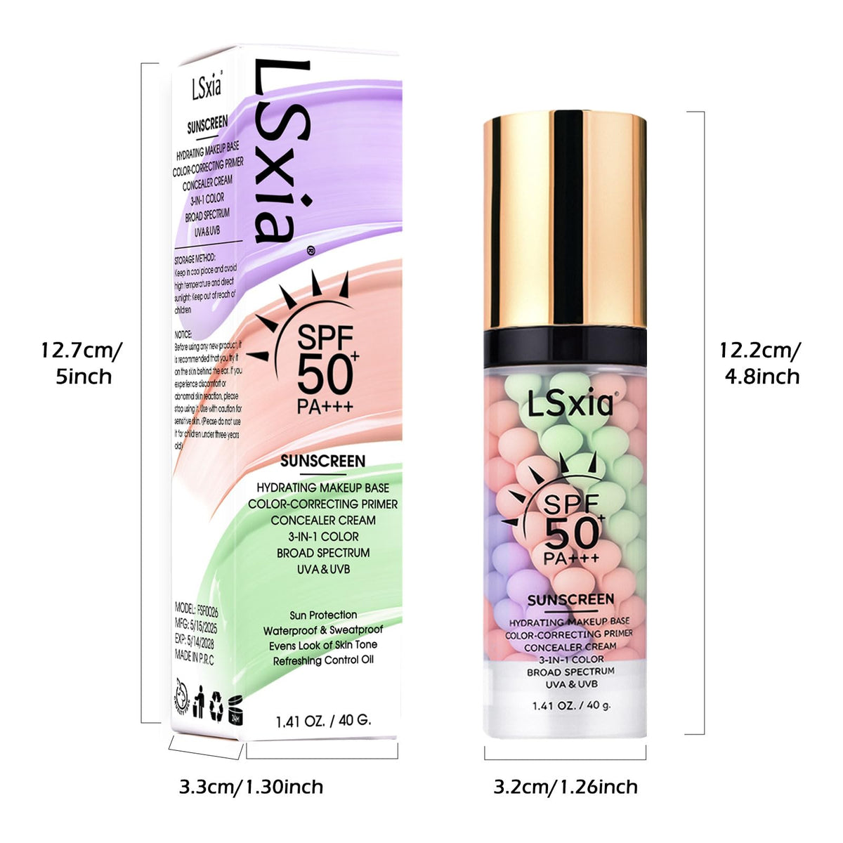 LSxia primer inside makeup bag suggesting daily protection and styling ease