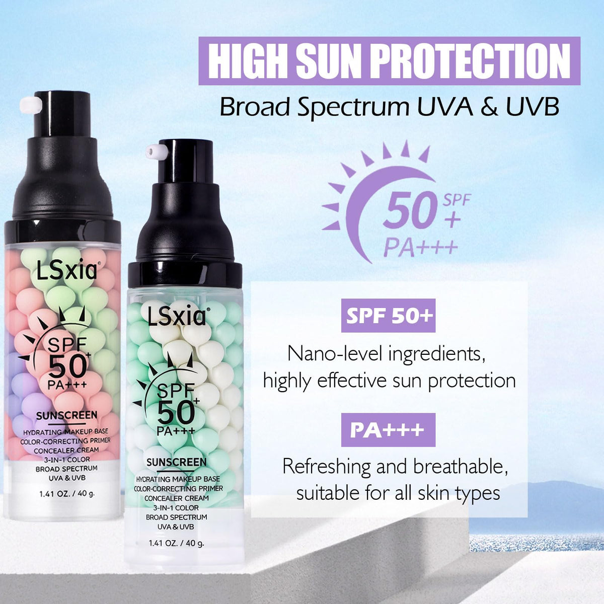 LSxia creamy primer texture closeup highlighting hydrating, blendable finish