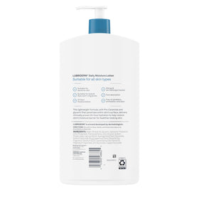 Lubriderm bottles staged in bathroom showing everyday convenience