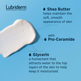 Lubriderm used on face, showing gentle, non-comedogenic application