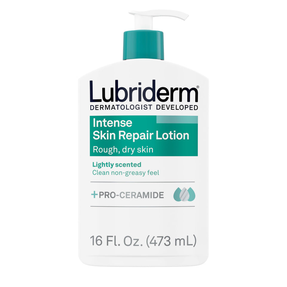 Lubriderm front packaging 16oz showing product name and benefits