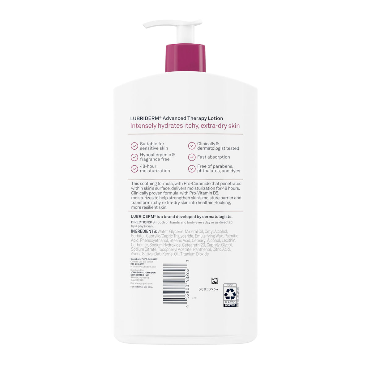 Lubriderm on bathroom vanity in lifestyle scene suggesting daily routine use
