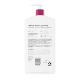 Lubriderm on bathroom vanity in lifestyle scene suggesting daily routine use