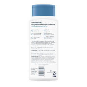 Scoop of shea butter with Lubriderm bottle to highlight nourishing ingredient benefit