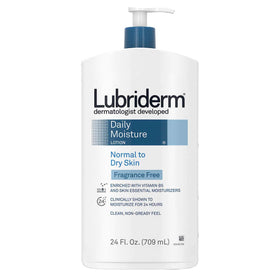 Lubriderm lotion texture close-up demonstrating quick absorption