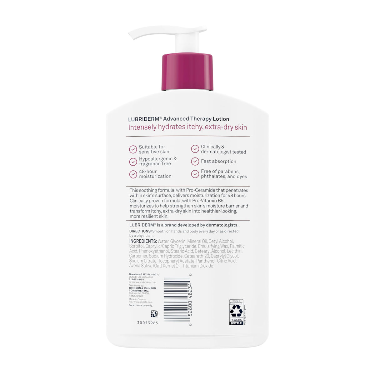 Pair of Lubriderm bottles side by side emphasizing value two-pack