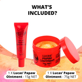 Lucas Papaw 15g tube with tapered lip applicator ready for hygienic application